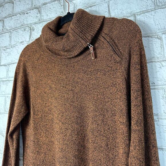 Smartwool Sweater Cascade Valley Tunic Asymmetrical Turtle Neck Wool Brown S - Picture 6 of 11